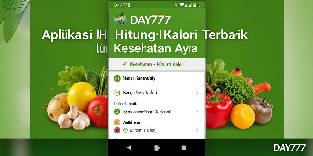 Tampilan antarmuka aplikasi Hitung Kalori DAY777 yang menarik dan mudah digunakan.