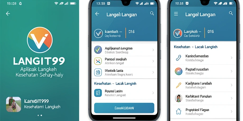 Tampilan antarmuka aplikasi LANGIT99 saat melacak langkah.