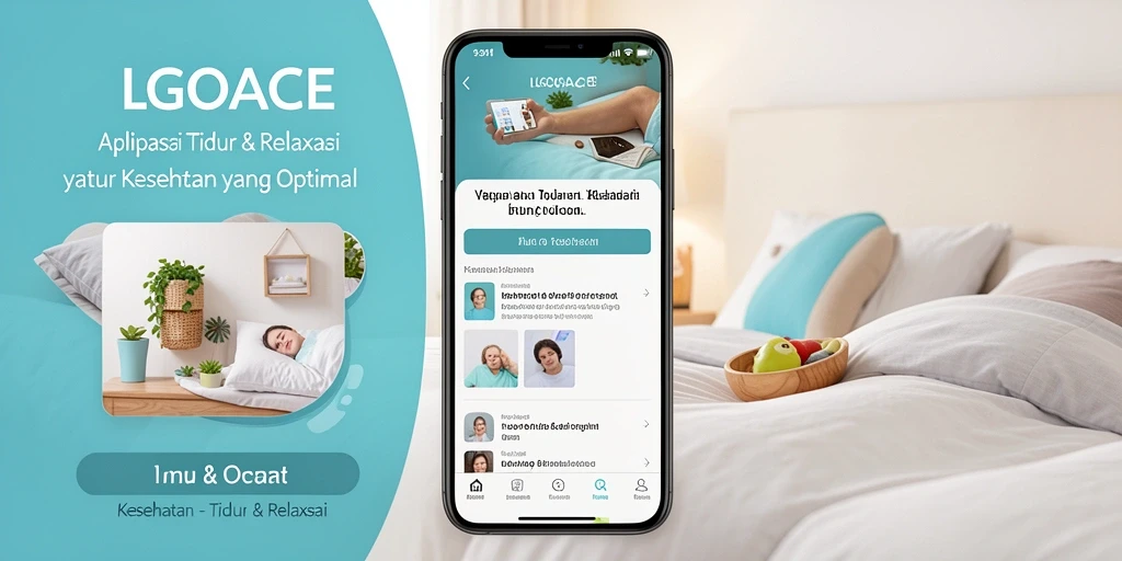 Tampilan antarmuka utama LGOACE dengan fitur Tidur & Relaksasi yang menarik.