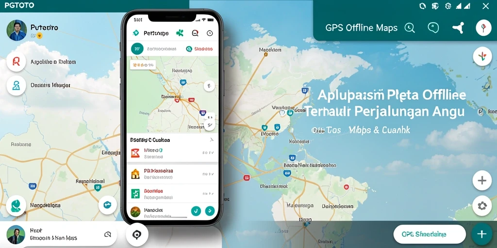 Screenshot PGTOTO menampilkan antarmuka GPS Offline Maps yang intuitif.