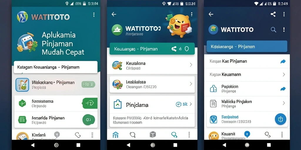 Antarmuka WATITOTO yang menarik dan fungsional untuk pengajuan pinjaman.
